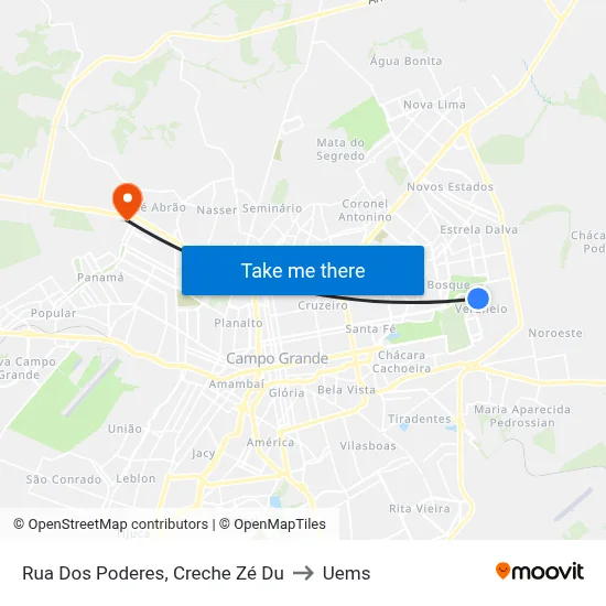 Rua Dos Poderes, Creche Zé Du to Uems map