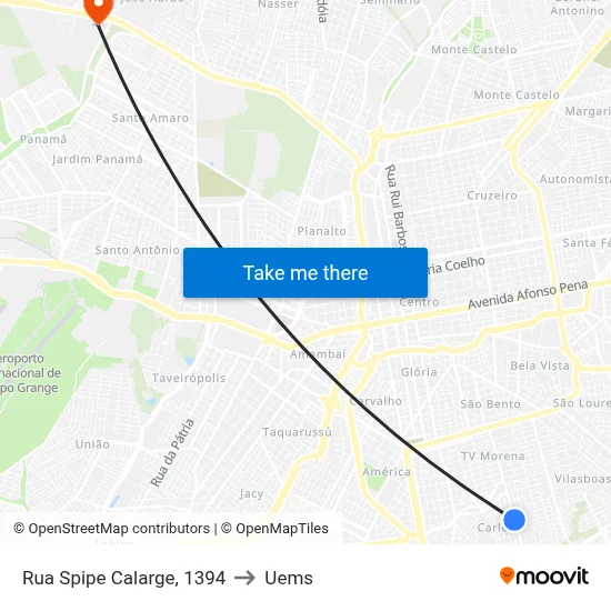 Rua Spipe Calarge, 1394 to Uems map