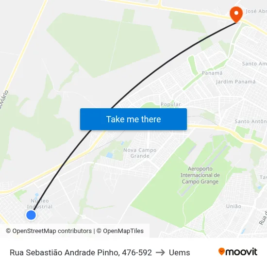 Rua Sebastião Andrade Pinho, 476-592 to Uems map