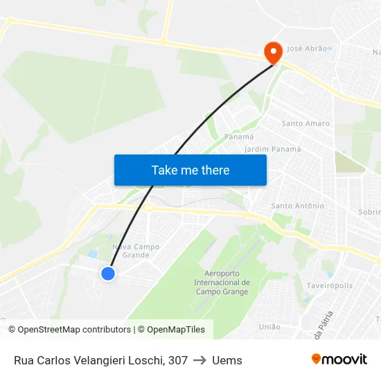 Rua Carlos Velangieri Loschi, 307 to Uems map