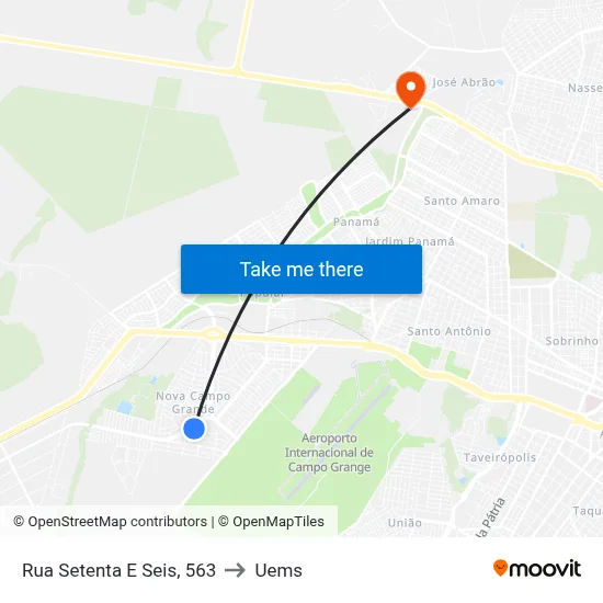 Rua Setenta E Seis, 563 to Uems map