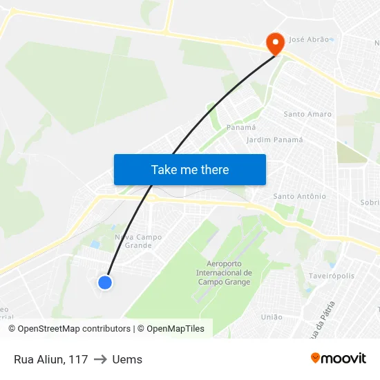 Rua Aliun, 117 to Uems map