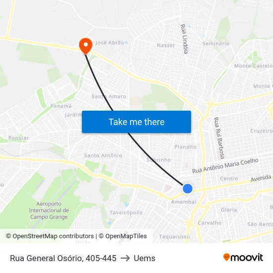 Rua General Osório, 405-445 to Uems map