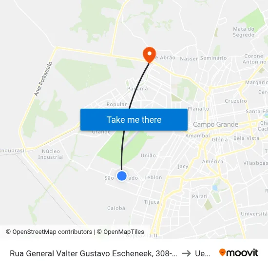 Rua General Valter Gustavo Escheneek, 308-382 to Uems map