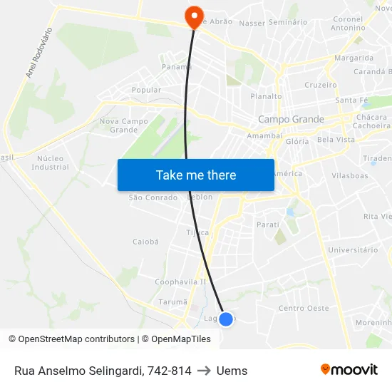 Rua Anselmo Selingardi, 742-814 to Uems map