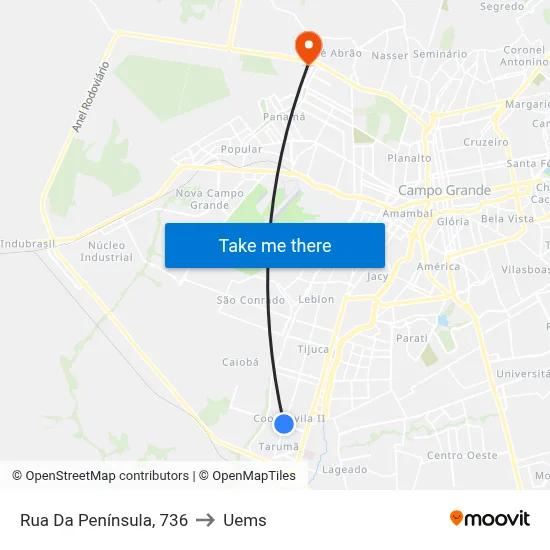 Rua Da Península, 736 to Uems map