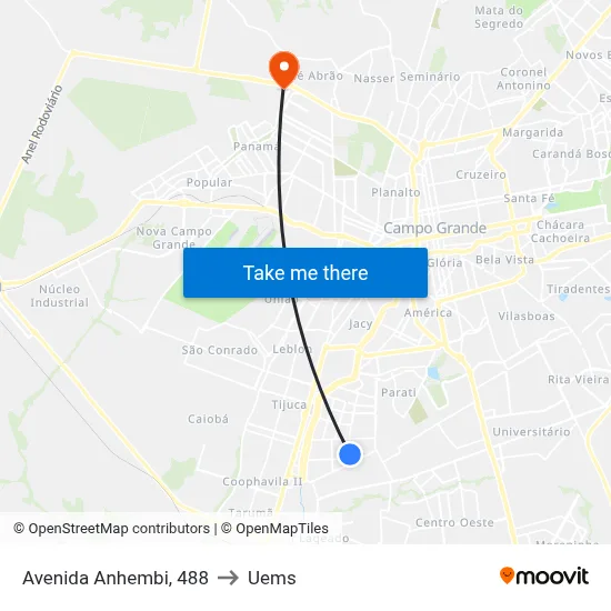 Avenida Anhembi, 488 to Uems map