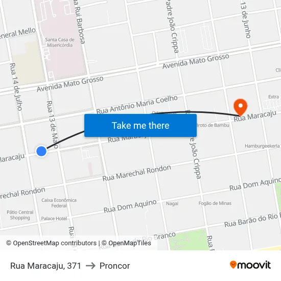 Rua Maracaju, 371 to Proncor map