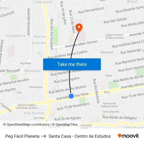 Peg Fácil Planeta to Santa Casa - Centro de Estudos map