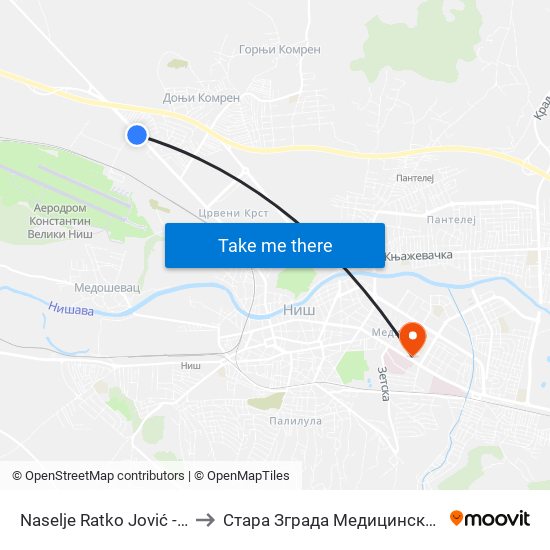 Naselje Ratko Jović - Ka Centru to Стара Зграда Медицинског Факултета map