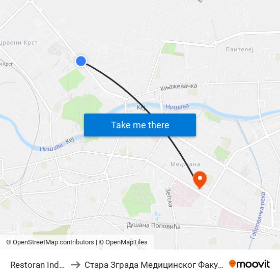 Restoran Indeks to Стара Зграда Медицинског Факултета map