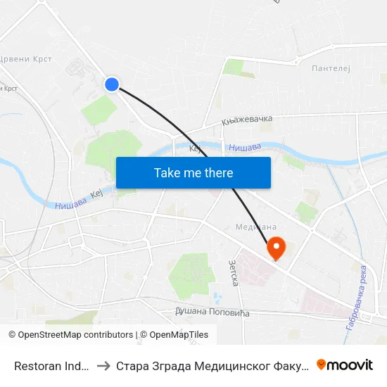 Restoran Indeks to Стара Зграда Медицинског Факултета map