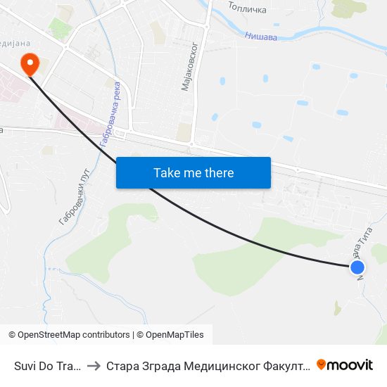 Suvi Do Trafo to Стара Зграда Медицинског Факултета map