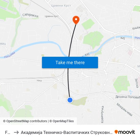 Fznr to Академија Техничко-Васпитачких Струковних Студија map