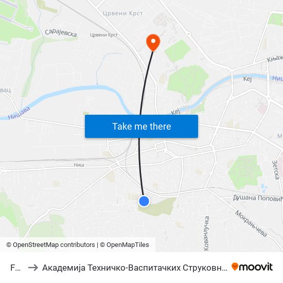 Fznr to Академија Техничко-Васпитачких Струковних Студија map