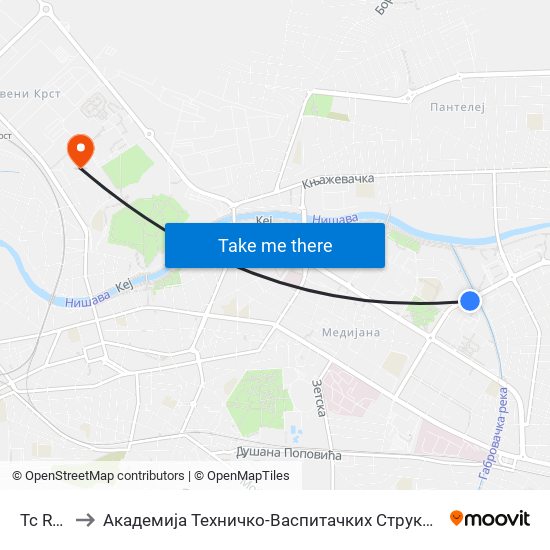 Tc Roda to Академија Техничко-Васпитачких Струковних Студија map