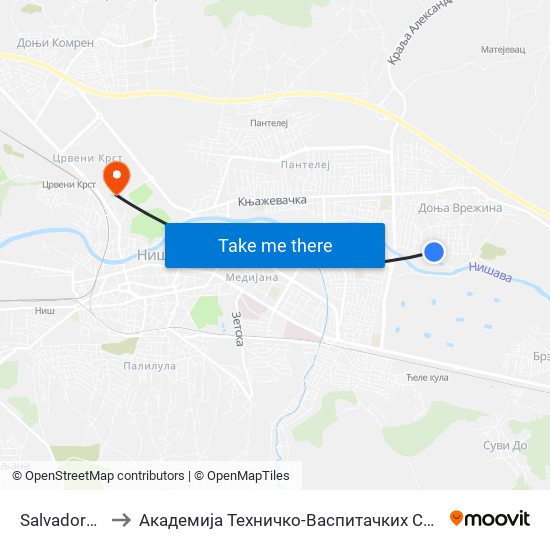 Salvadora Dalija to Академија Техничко-Васпитачких Струковних Студија map