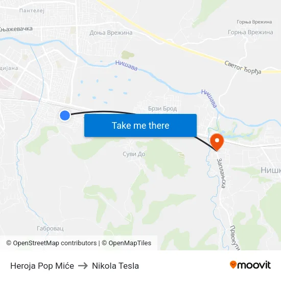 Heroja Pop Miće to Nikola Tesla map