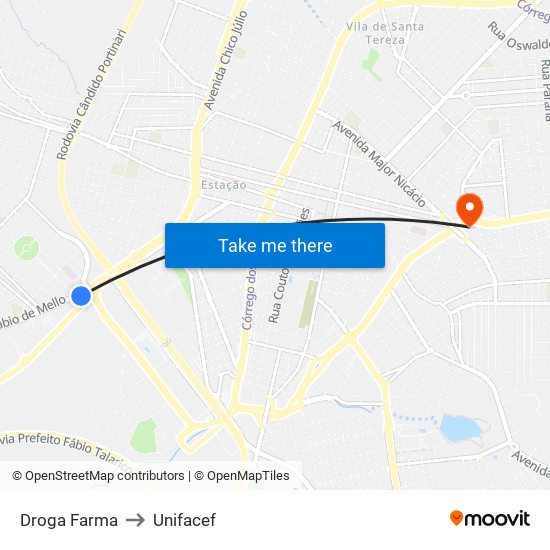 Droga Farma to Unifacef map