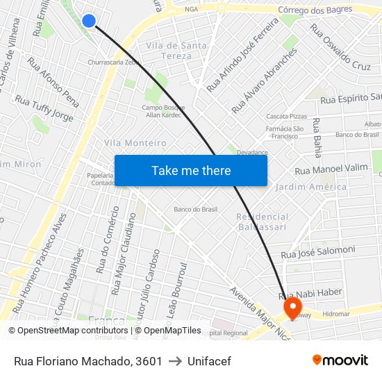 Rua Floriano Machado, 3601 to Unifacef map