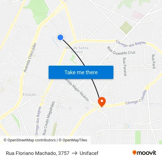 Rua Floriano Machado, 3757 to Unifacef map