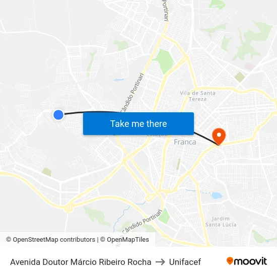 Avenida Doutor Márcio Ribeiro Rocha to Unifacef map