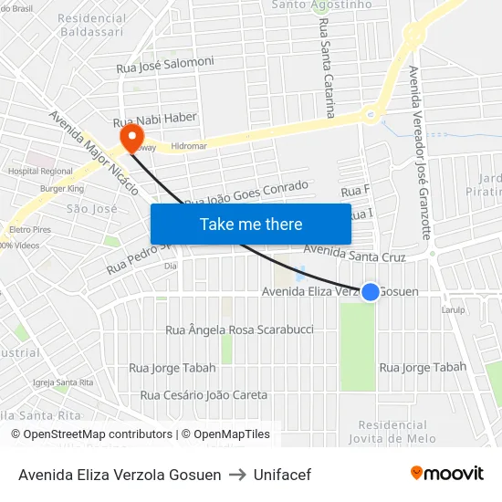 Avenida Eliza Verzola Gosuen to Unifacef map