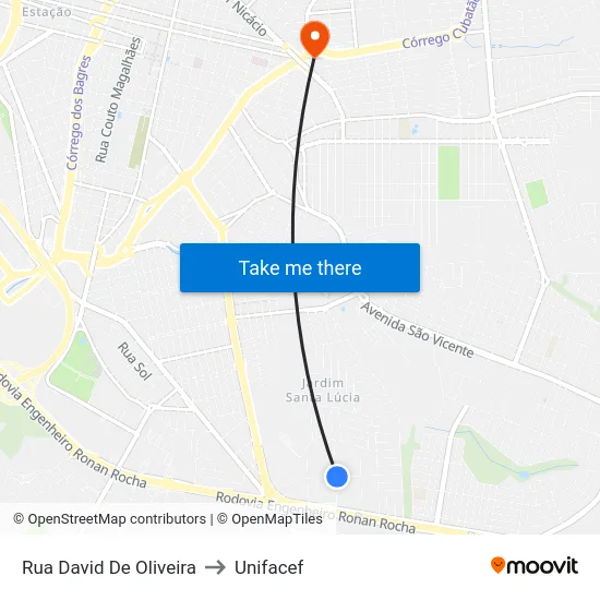 Rua David De Oliveira to Unifacef map