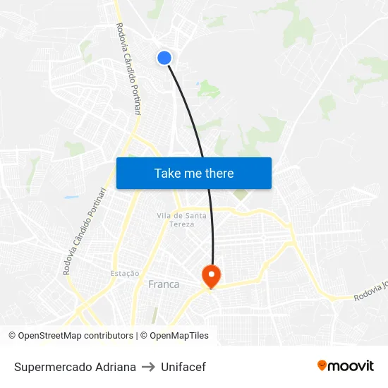 Supermercado Adriana to Unifacef map