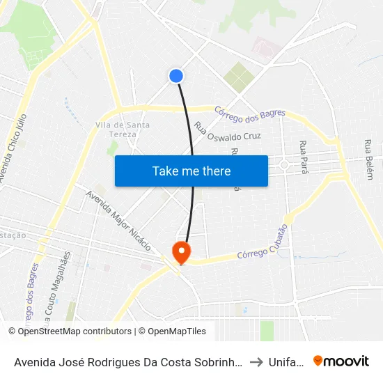 Avenida José Rodrigues Da Costa Sobrinho, 1992 to Unifacef map