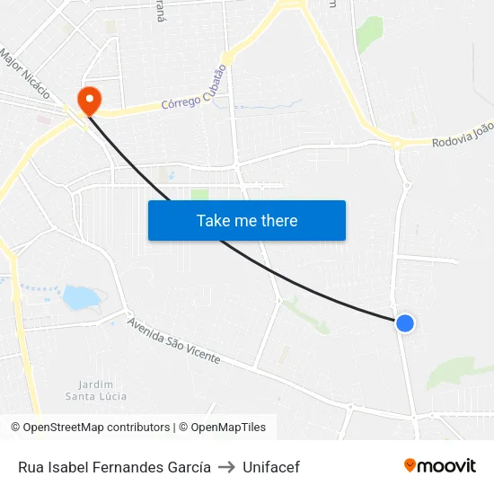 Rua Isabel Fernandes García to Unifacef map