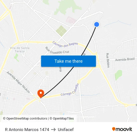 R Antonio Marcos 1474 to Unifacef map