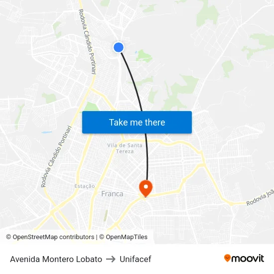Avenida Montero Lobato to Unifacef map