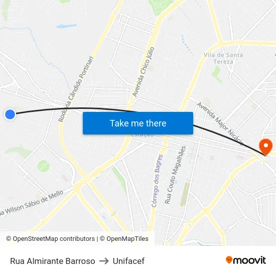 Rua Almirante Barroso to Unifacef map