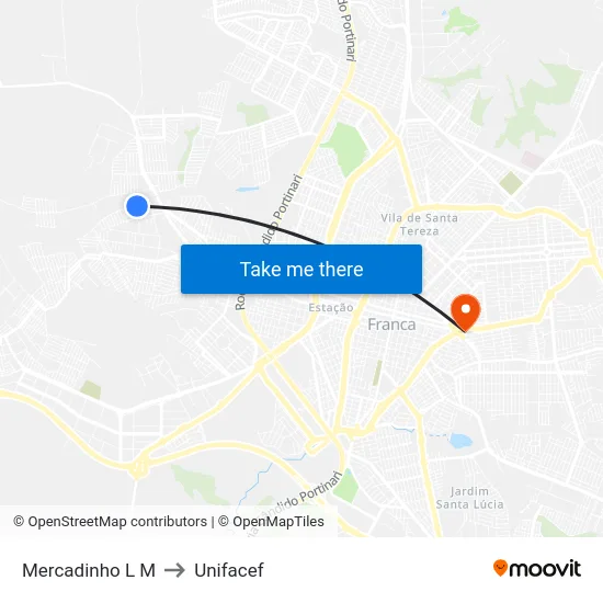 Mercadinho L M to Unifacef map