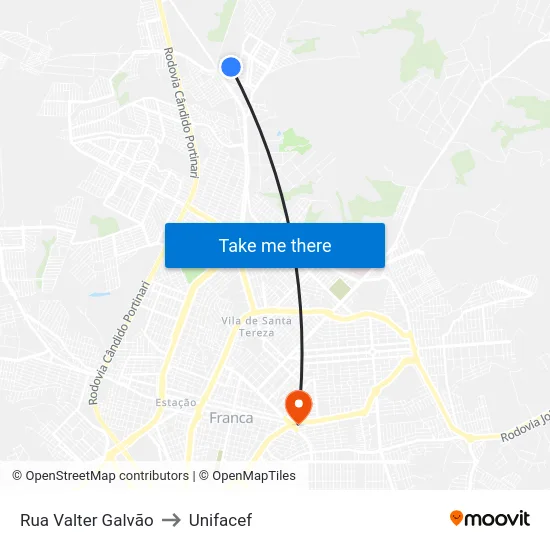 Rua Valter Galvão to Unifacef map