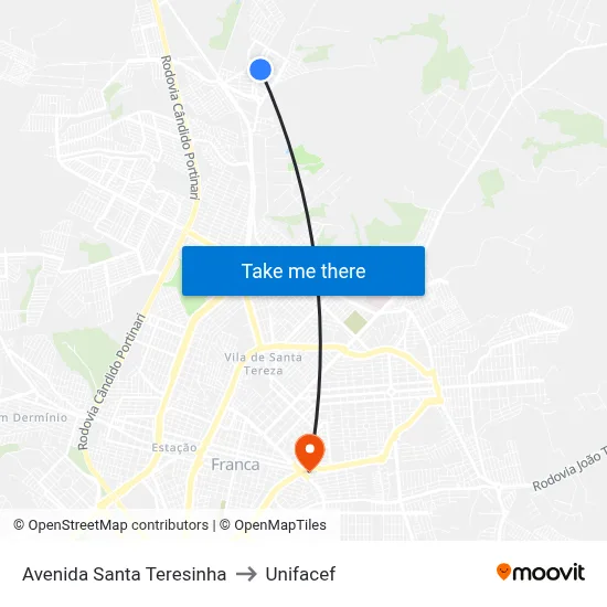 Avenida Santa Teresinha to Unifacef map