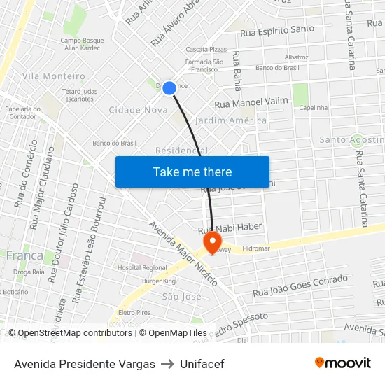 Avenida Presidente Vargas to Unifacef map