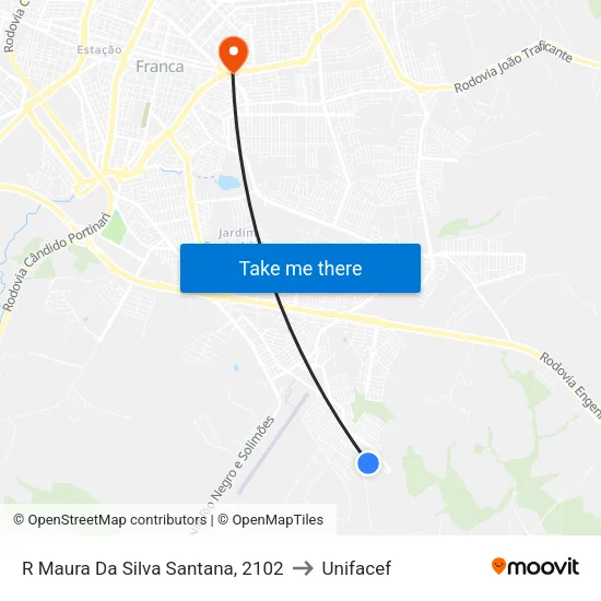 R Maura Da Silva Santana, 2102 to Unifacef map