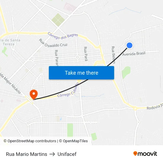 Rua Mario Martins to Unifacef map