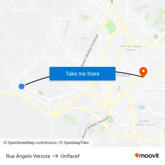 Rua Ângelo Verzola to Unifacef map