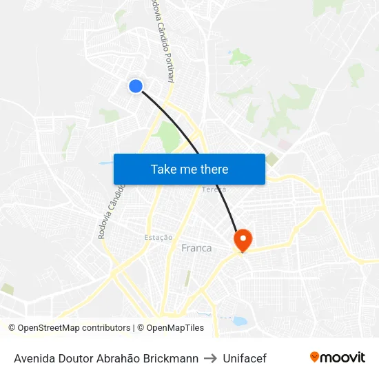 Avenida Doutor Abrahão Brickmann to Unifacef map
