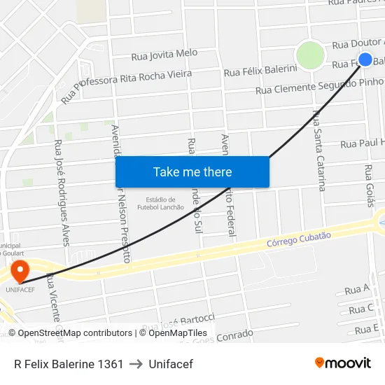 R Felix Balerine 1361 to Unifacef map