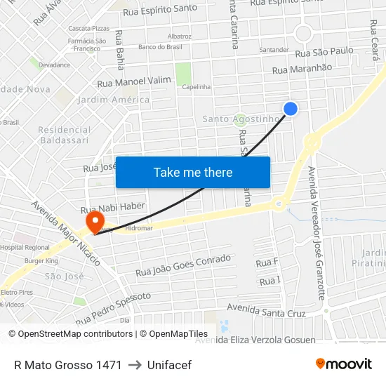 R Mato Grosso 1471 to Unifacef map