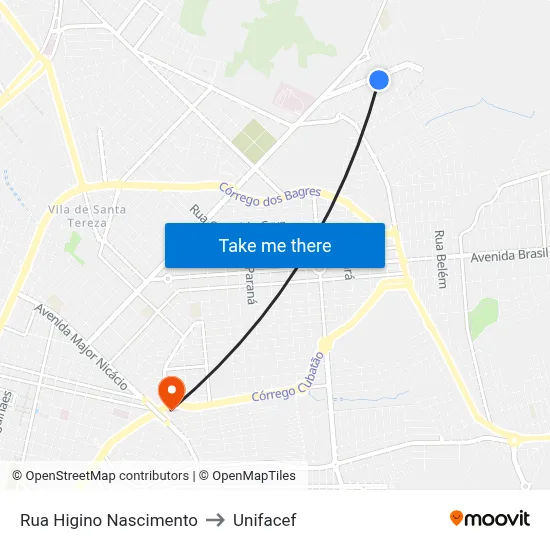 Rua Higino Nascimento to Unifacef map