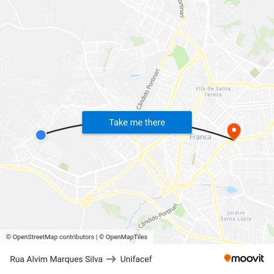 Rua Alvim Marques Silva to Unifacef map