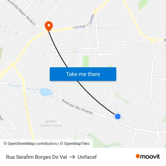 Rua Serafim Borges Do Val to Unifacef map