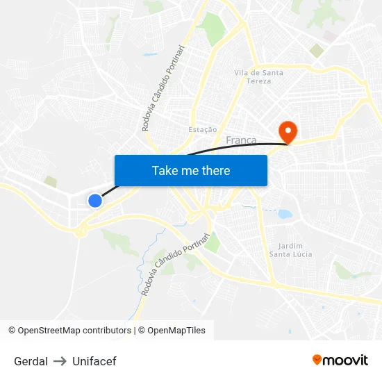 Gerdal to Unifacef map