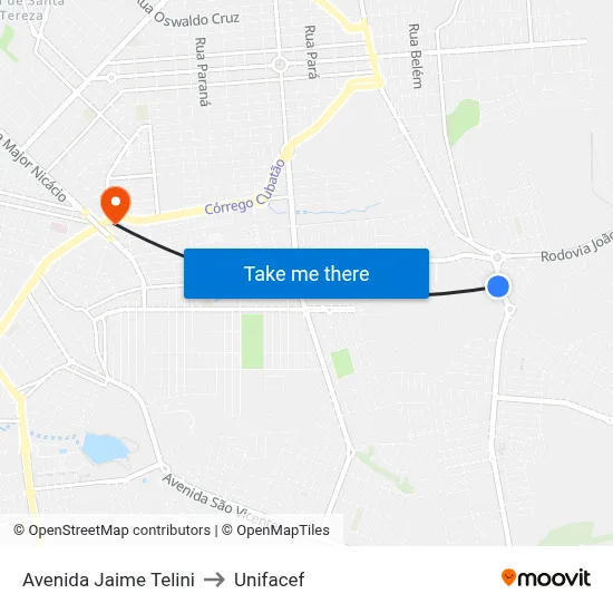 Avenida Jaime Telini to Unifacef map