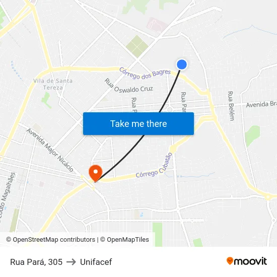 Rua Pará, 305 to Unifacef map